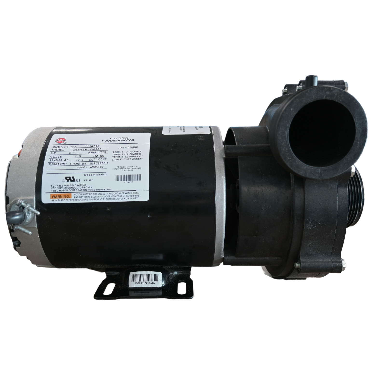 X320548 - Pump, 1 SPD, 115 V, 4.6 A, 56 FR, 60 HZ