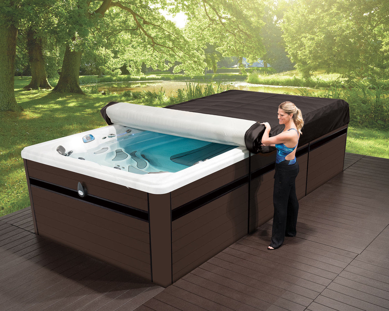 Axis Spa Cover 18' x 8' for H2X Trainer 18 & M.Phelps Spas