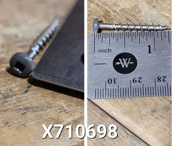 X710698 - CABINET SCREW, #6X1-1/4" GREY #1 SQ