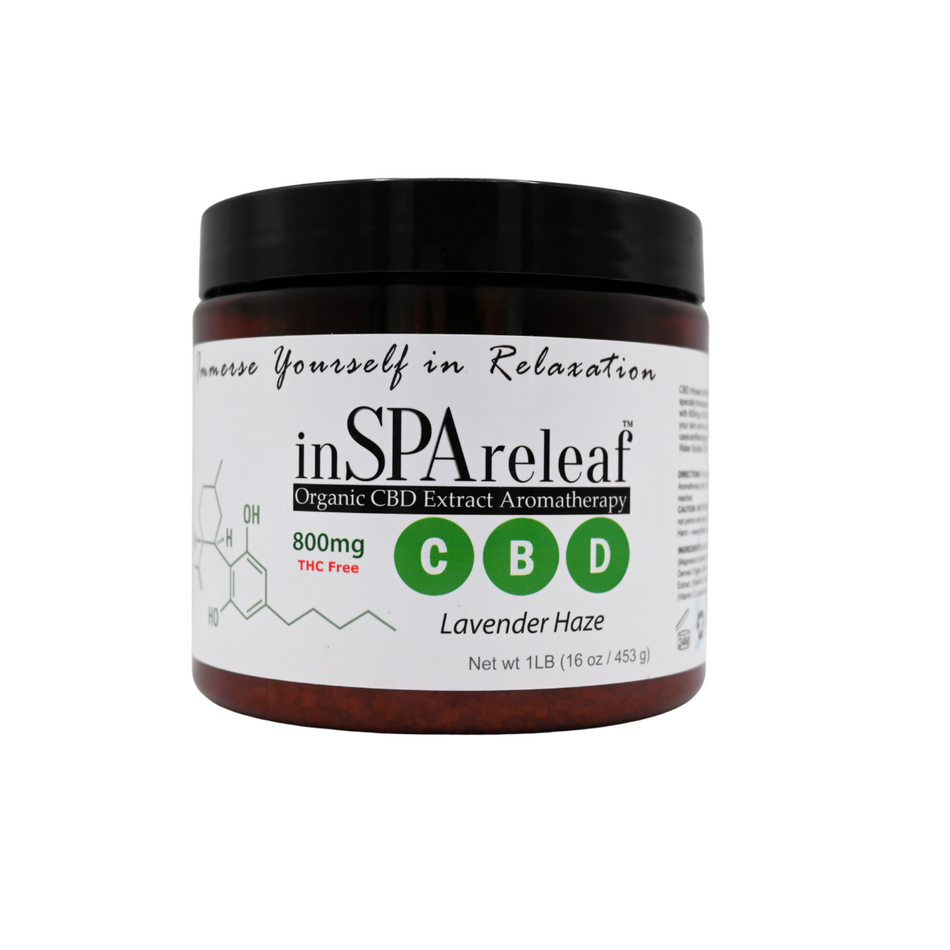 inSPAreleaf 800mg - 16oz Epsom Salt Crystal Aromatherapy - Lavender Haze