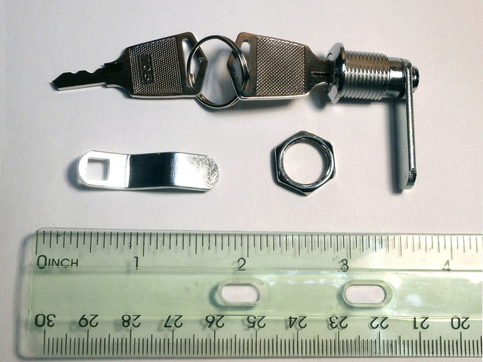 Master Spa - X550230 - Universal Lock and Key Set for Stereo Enclosure - Top View with Ruler