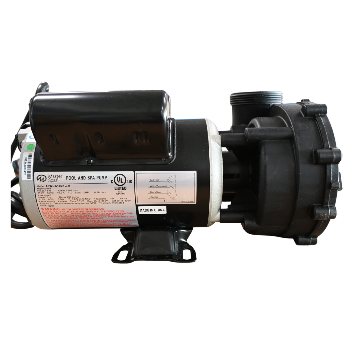 X320556 - Pump, 2 SPD, 115 V, 10.3/3.8 A, 48 FR, 60 HZ ...