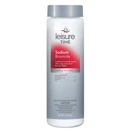 Leisure Time Sodium Bromide bottle on a white background