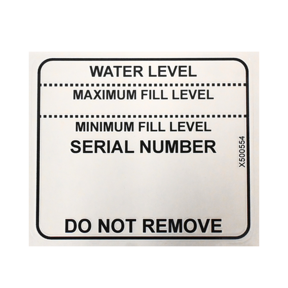 Master Spa - Minimum Water Level Sticker