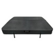 Black Polyshield hot tub cover with rubber handles and straps.